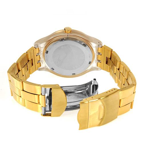 *MARCO MAX*GENUINE CRYSTAL MENZ GOLDEN DRESS WATCH